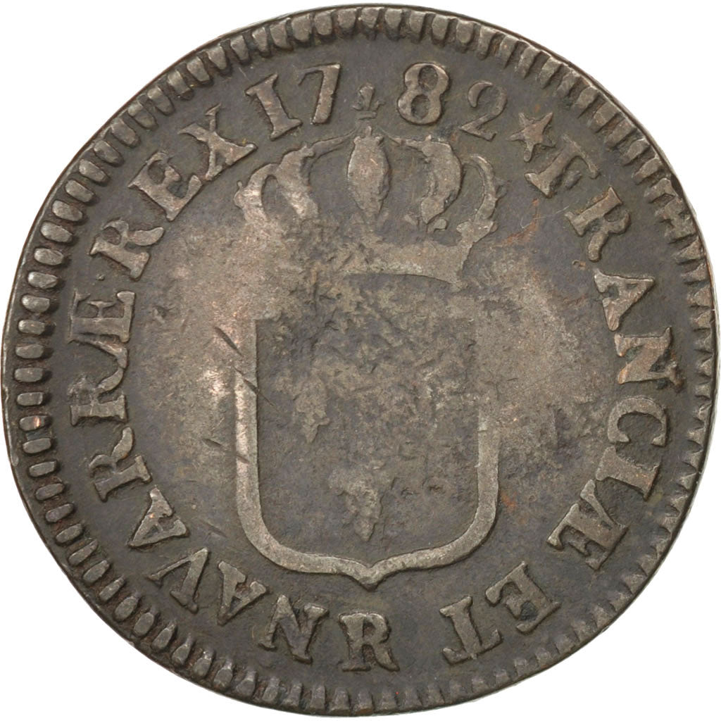 FRANCE, Sol ou sou, Sol, 1782, Orl, KM #578.14, VG(8-10), Copper, Gadoury #350,.