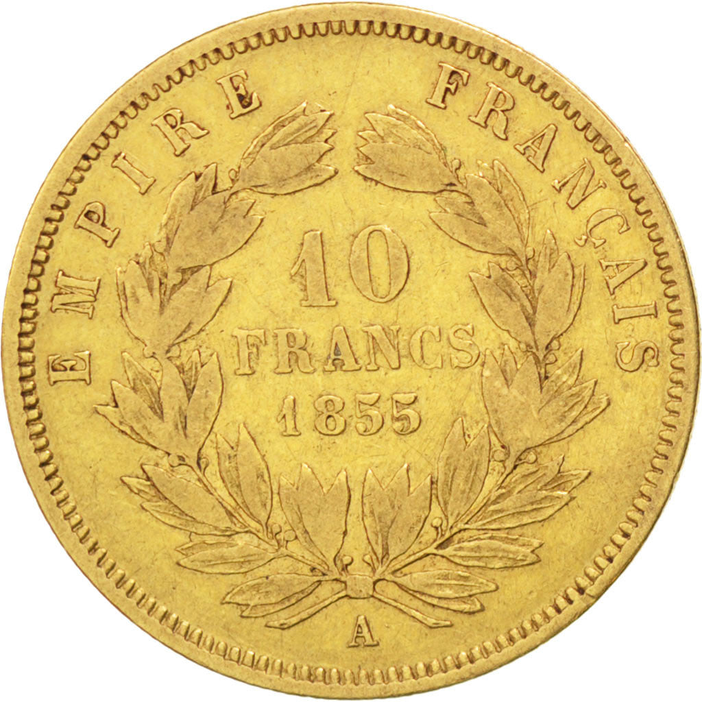 Munten, Frankrijk, Napoleon III, Napoléon III, 10 Francs, 1855, Paris, FR+