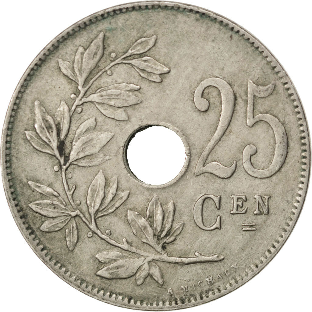 Coin, Belgium, 25 Centimes, 1929, EF(40-45), Copper-nickel, KM:69
