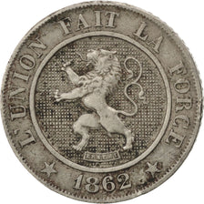 BELGIUM, 10 Centimes, 1862, KM #22, EF(40-45), Copper-Nickel, 21.4, 4.42