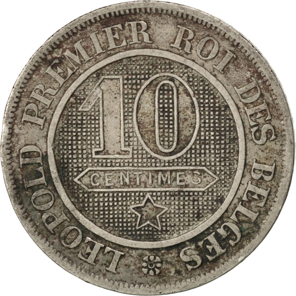 BELGIUM, 10 Centimes, 1862, KM #22, EF(40-45), Copper-Nickel, 21.4, 4.42