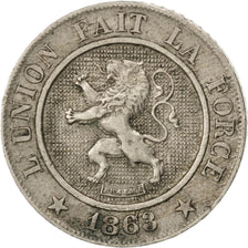 Coin, Belgium, Leopold I, 10 Centimes, 1863, AU(50-53), Copper-nickel, KM:22