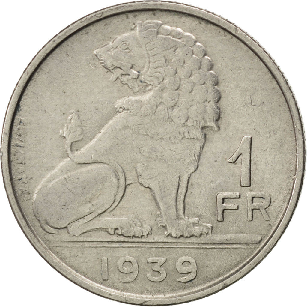 BELGIUM, Franc, 1939, KM #119, EF(40-45), Nickel, 21.5, 4.66
