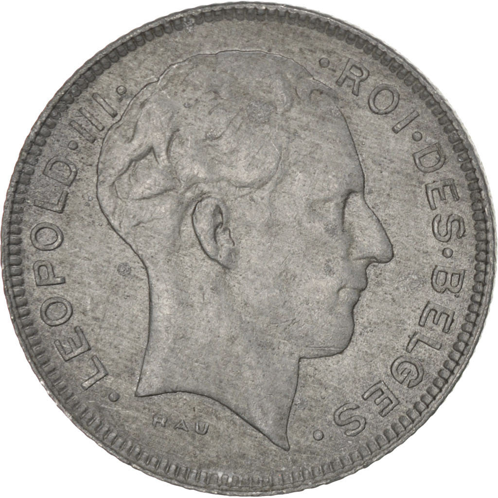 Belgique, Léopold III, 5 Francs 1943, KM 129.1