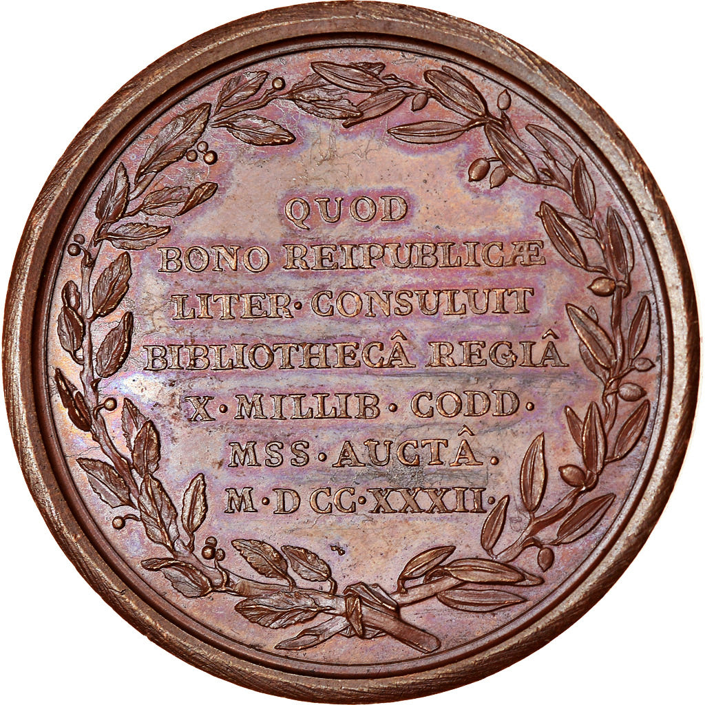 France, Medal, Louis XV, Bibliothèque Royale, History, 1732, Duvivier