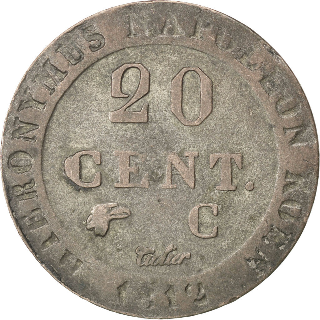 Coin, German States, WESTPHALIA, Jerome, 20 Centimes, 1812, Cassel, EF(40-45)