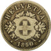 Munten, Zwitserland, 20 Rappen, 1850, Strasbourg, FR, Billon, KM:7