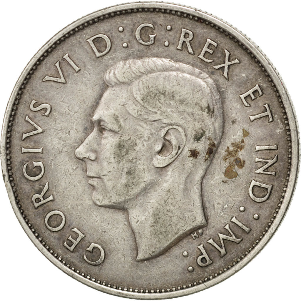 CANADA, 50 Cents, 1941, Royal Canadian Mint, KM #36, EF(40-45), Silver, 29.72,..