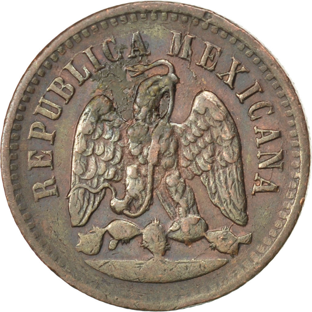 Moneda, México, Centavo, 1891, Mexico City, MBC, Cobre, KM:391.6