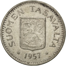 FINLAND, 100 Markkaa, 1957, KM #41, AU(55-58), Silver, 24, 5.14