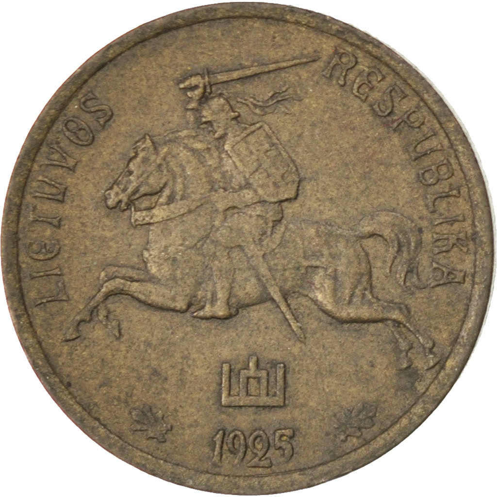 LITHUANIA, Centas, 1925, King's Norton, KM #71, EF(40-45), Aluminum-Bronze, 16,.