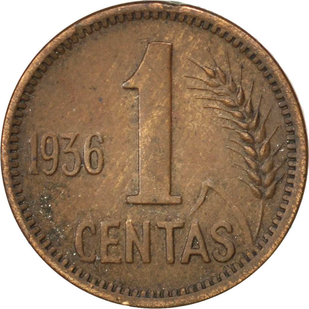 Lituania, Centas, 1936, BB, Bronzo, KM:79