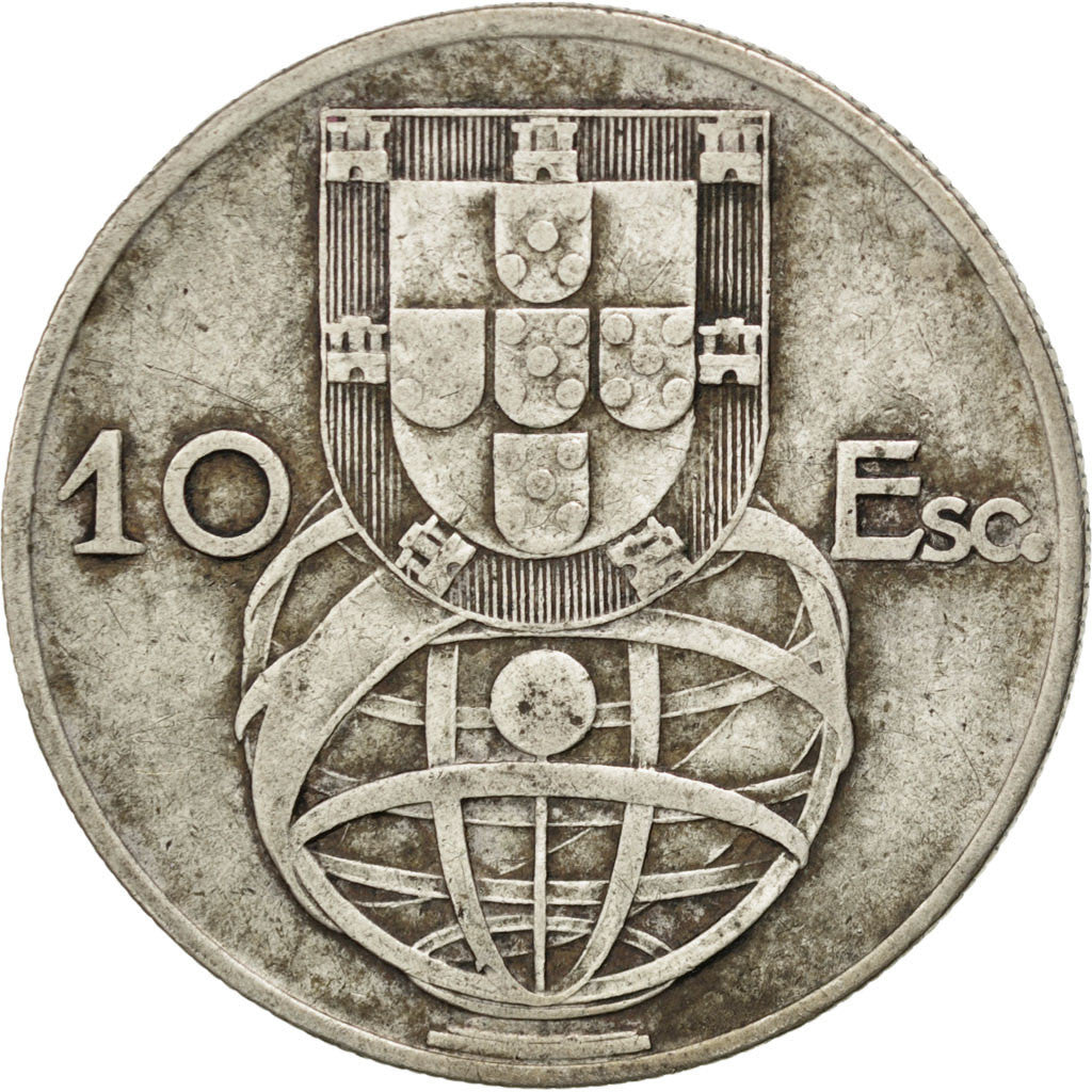 Coin, Portugal, 10 Escudos, 1955, EF(40-45), Silver, KM:586