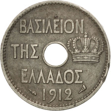 Grecia, George I, 5 Lepta, 1912, BB, Nichel, KM:62