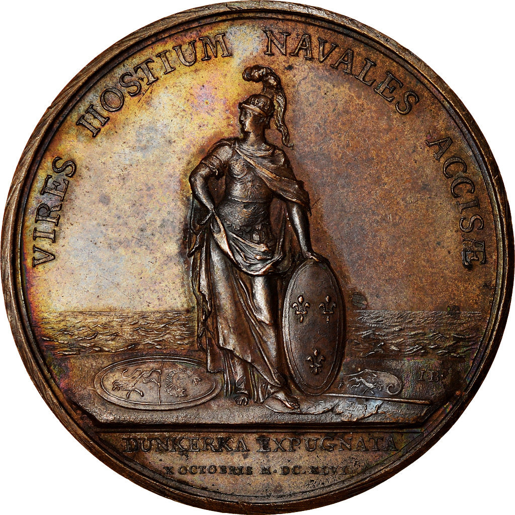 France, Medal, Louis XIV, Prise de Dunkerque, History, 1646, Mauger, Restrike