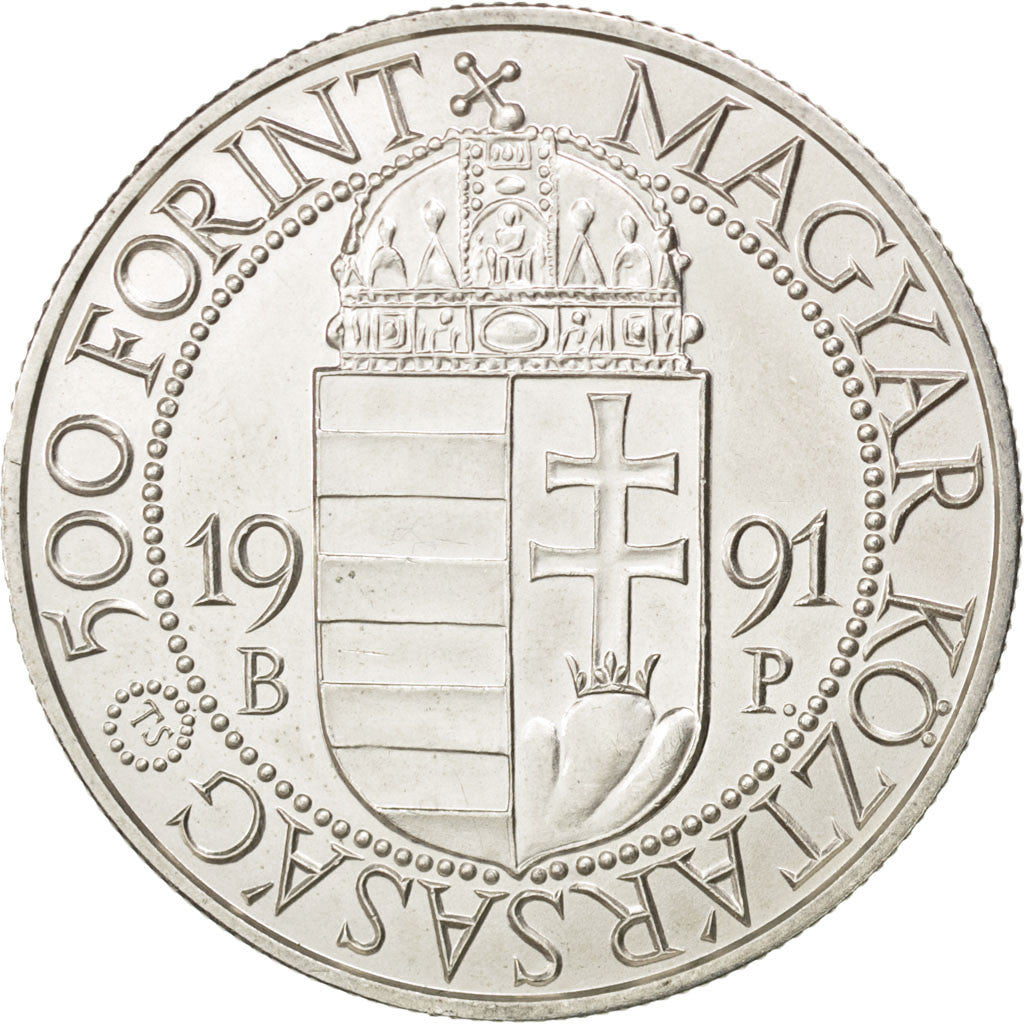 Monnaie, Hongrie, 500 Forint, Otszaz, 1991, SUP, Argent, KM:683