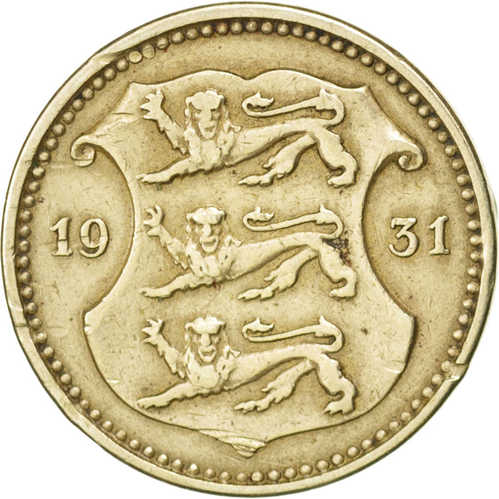 ESTONIA, 10 Senti, 1931, KM #12, EF(40-45), Nickel-Bronze, 18, 2.45