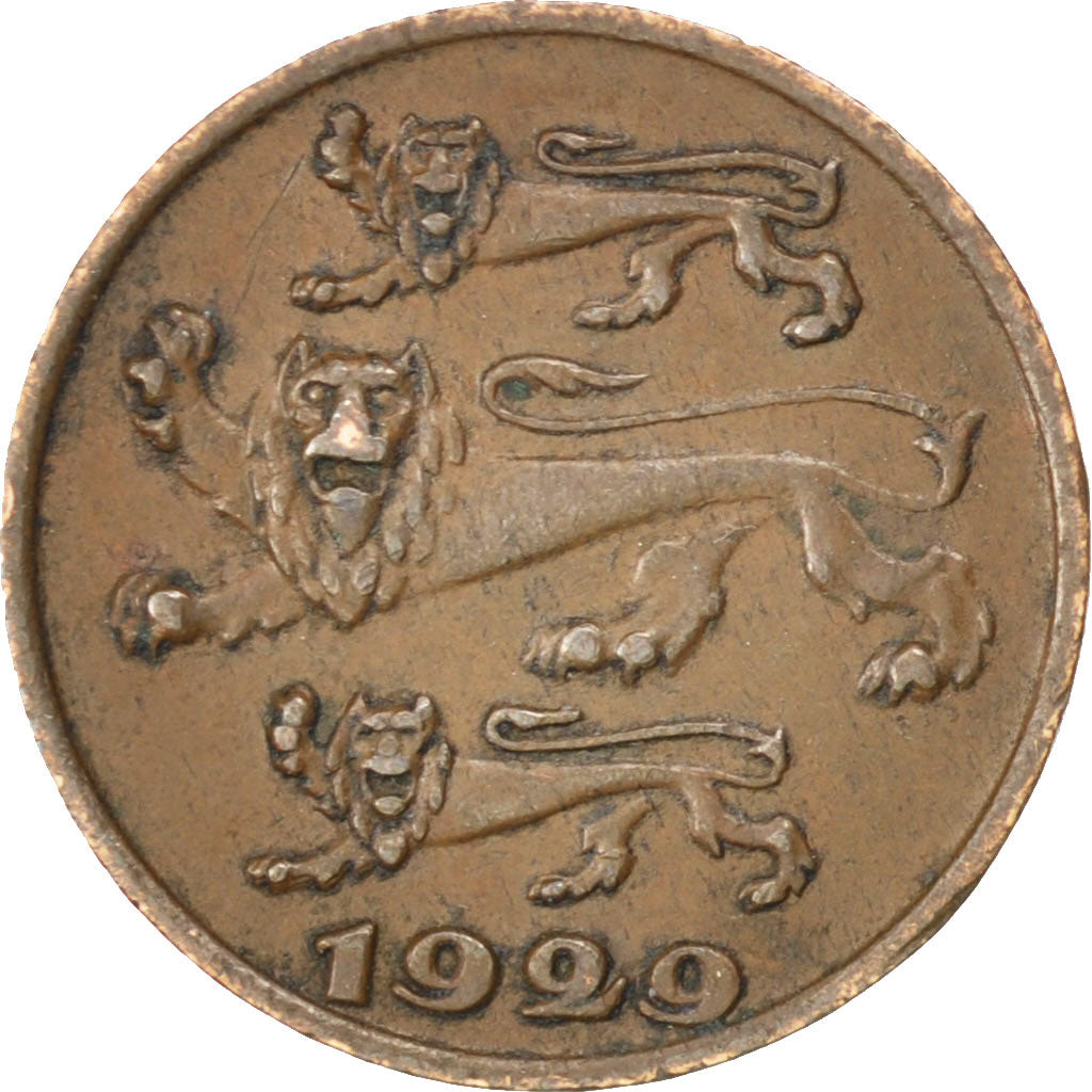 ESTONIA, Sent, 1929, KM #10, AU(50-53), Bronze, 17, 1.90