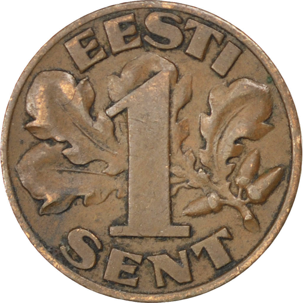 ESTONIA, Sent, 1929, KM #10, AU(50-53), Bronze, 17, 1.90