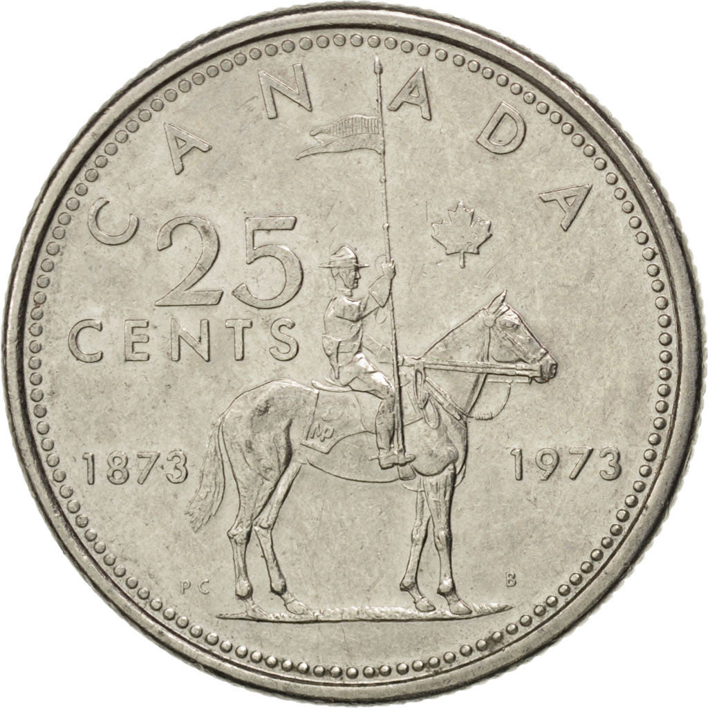 CANADA, 25 Cents, 1973, Royal Canadian Mint, KM #81.1, AU(50-53), Nickel, 23.8,.