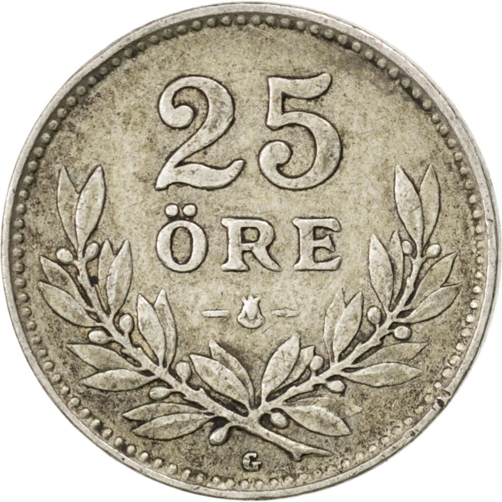 Coin, Sweden, Gustaf V, 25 Öre, 1938, EF(40-45), Silver, KM:785