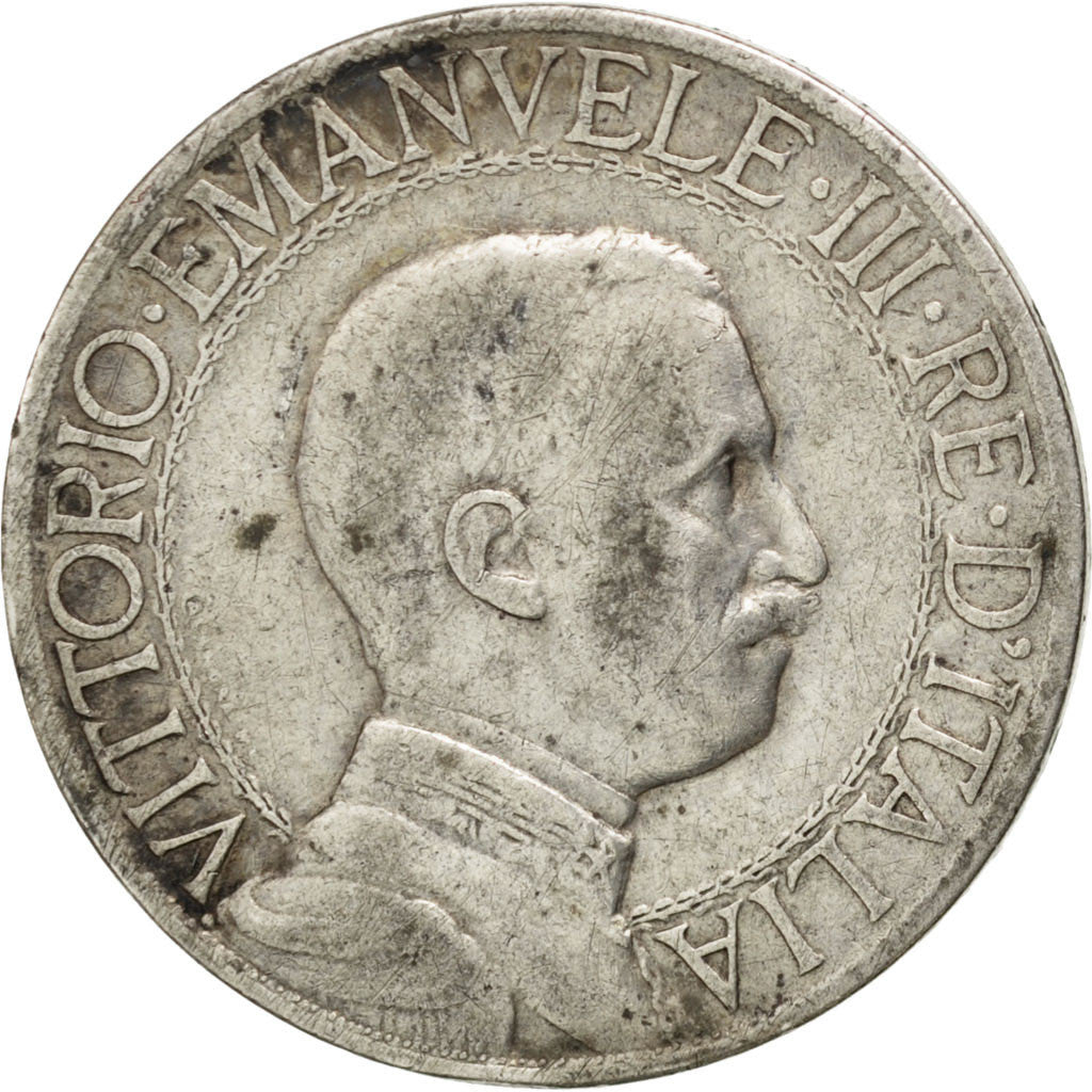 ITALY, Lira, 1913, Rome, KM #45, VF(30-35), Silver, 4.94