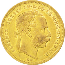 Moneda, Hungría, Franz Joseph I, 8 Forint 20 Francs, 1877, Kremnitz, MBC, Oro