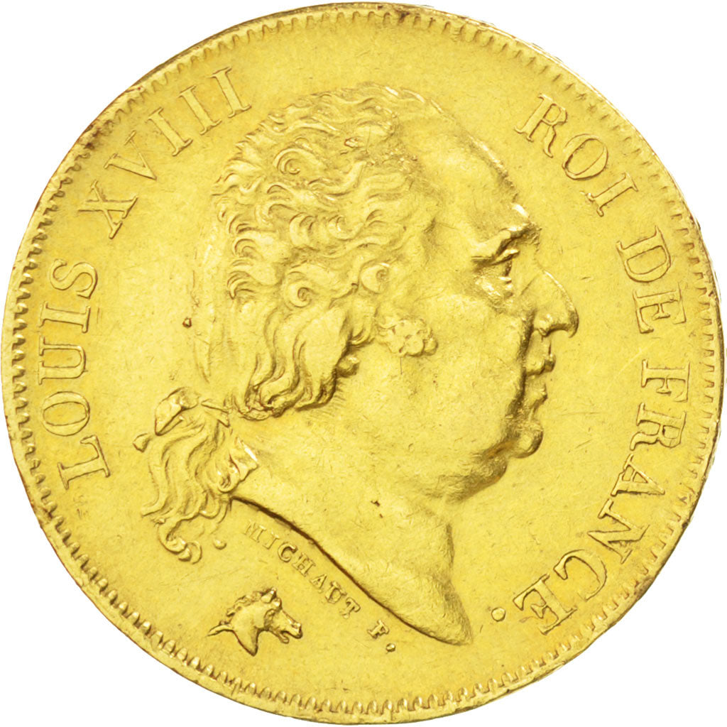 Louis XVIII, 40 Francs or 1818 Lille, KM 713.6