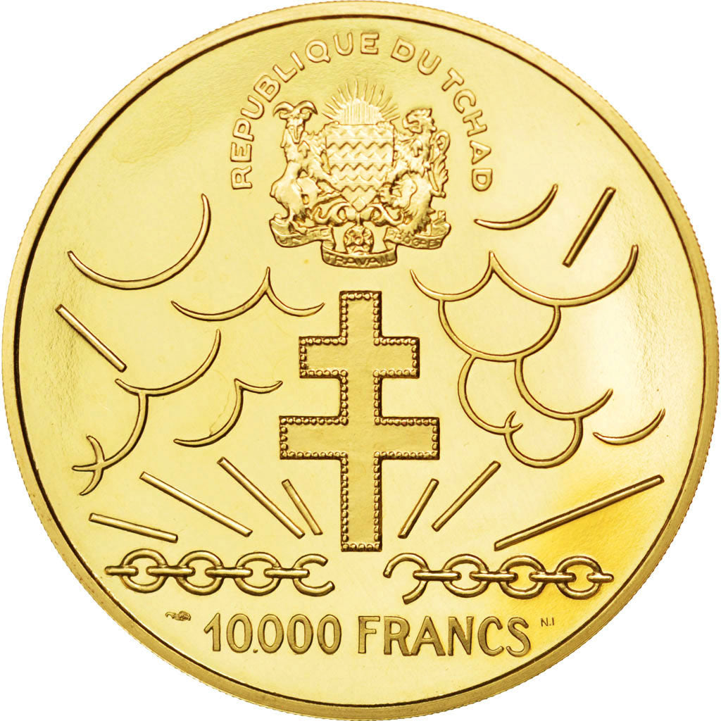 CHAD, 10000 Francs, 1960, KM #11, MS(65-70), Gold, 35.46