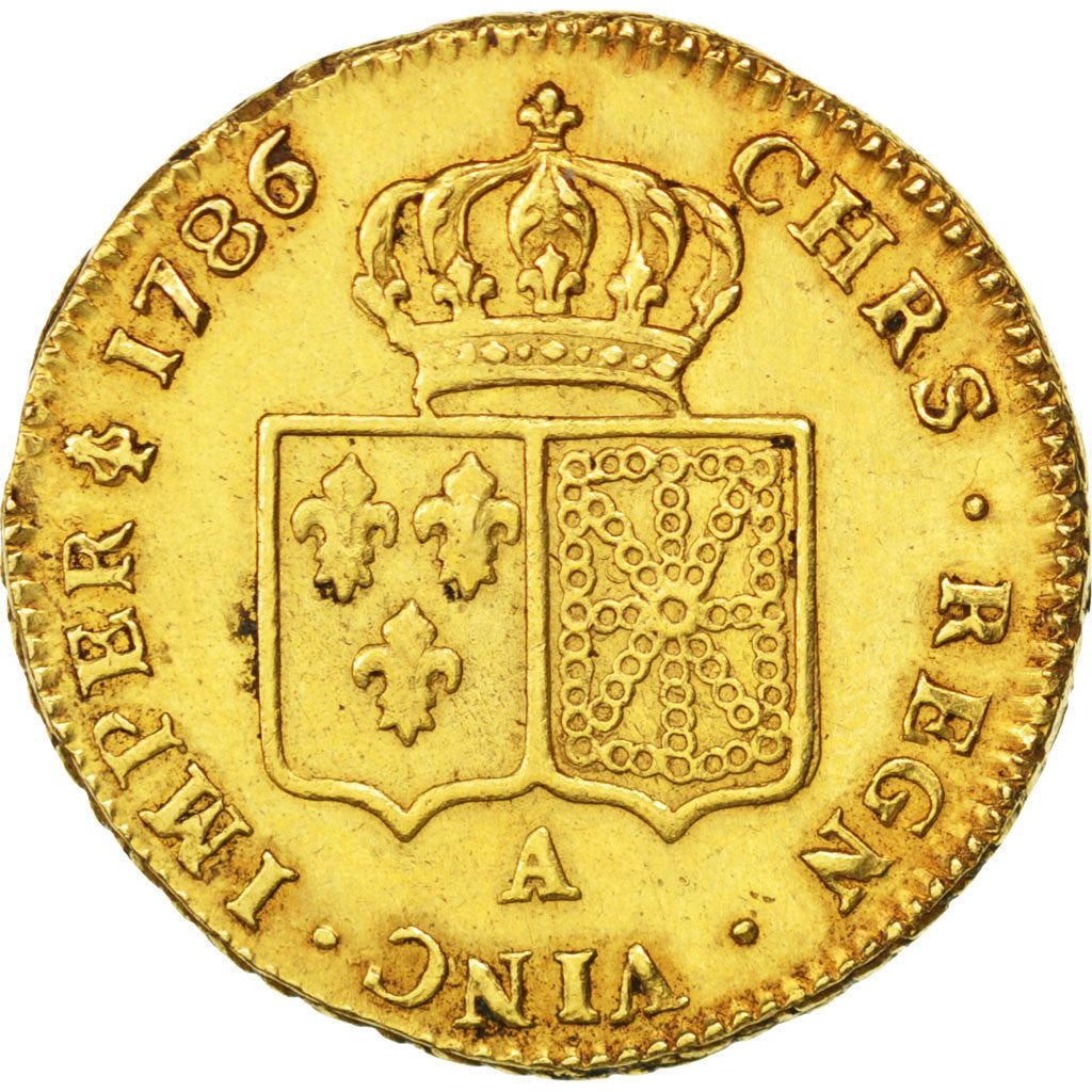 Francia, Louis XVI, Double louis d'or à la tête nue, 2 Louis D'or, 1786, Pa...