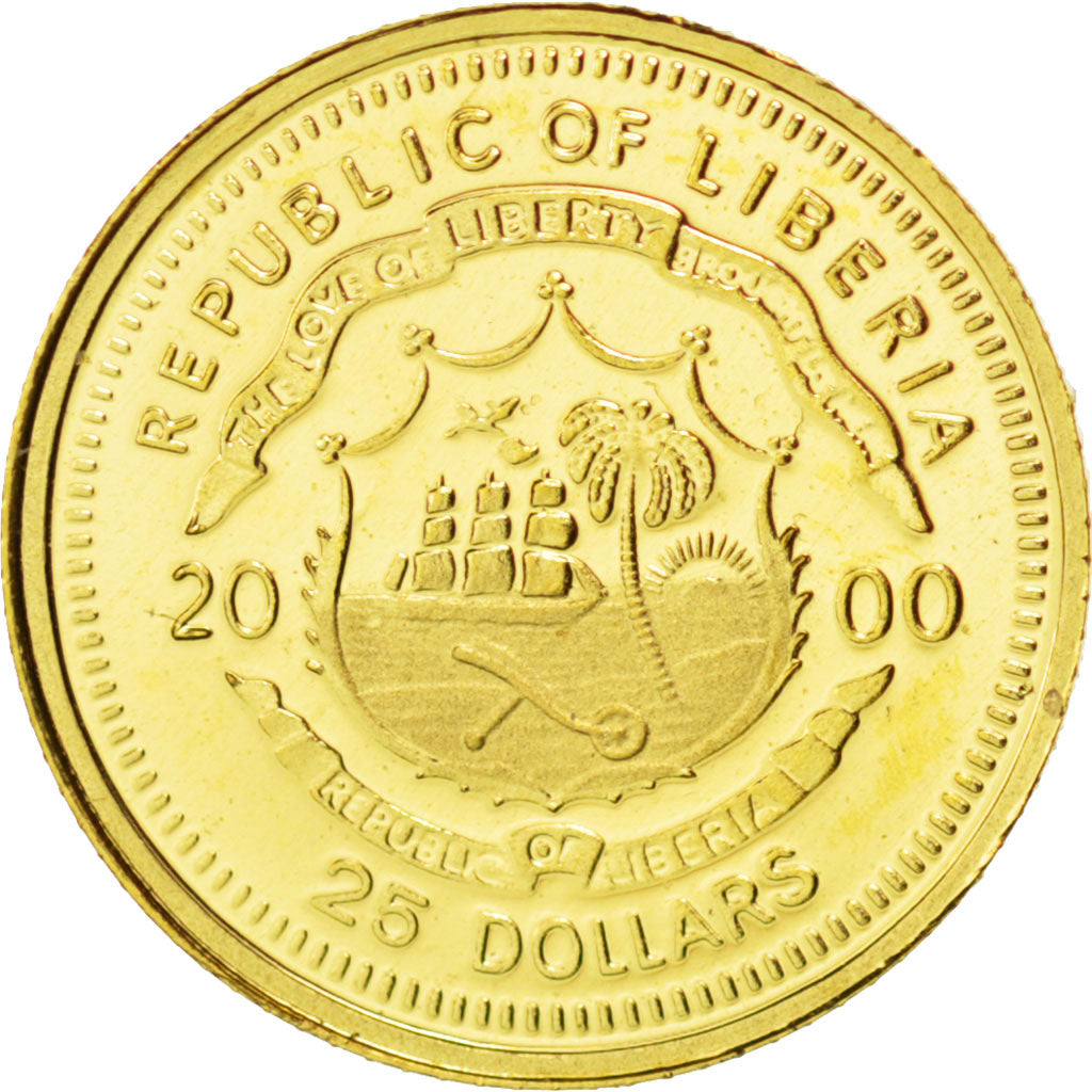 Münze, Liberia, 25 Dollars, 2000, STGL, Gold