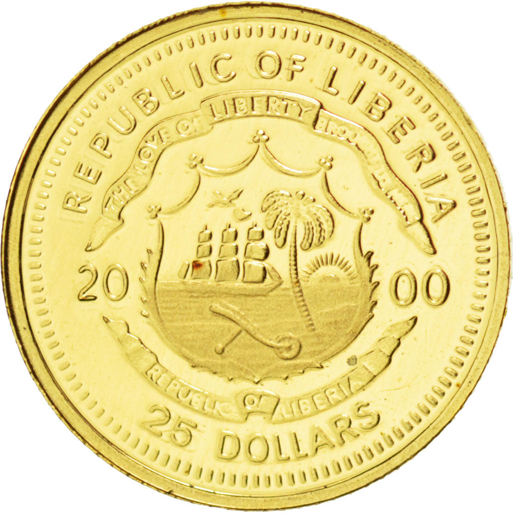 Münze, Liberia, 25 Dollars, 2000, STGL, Gold