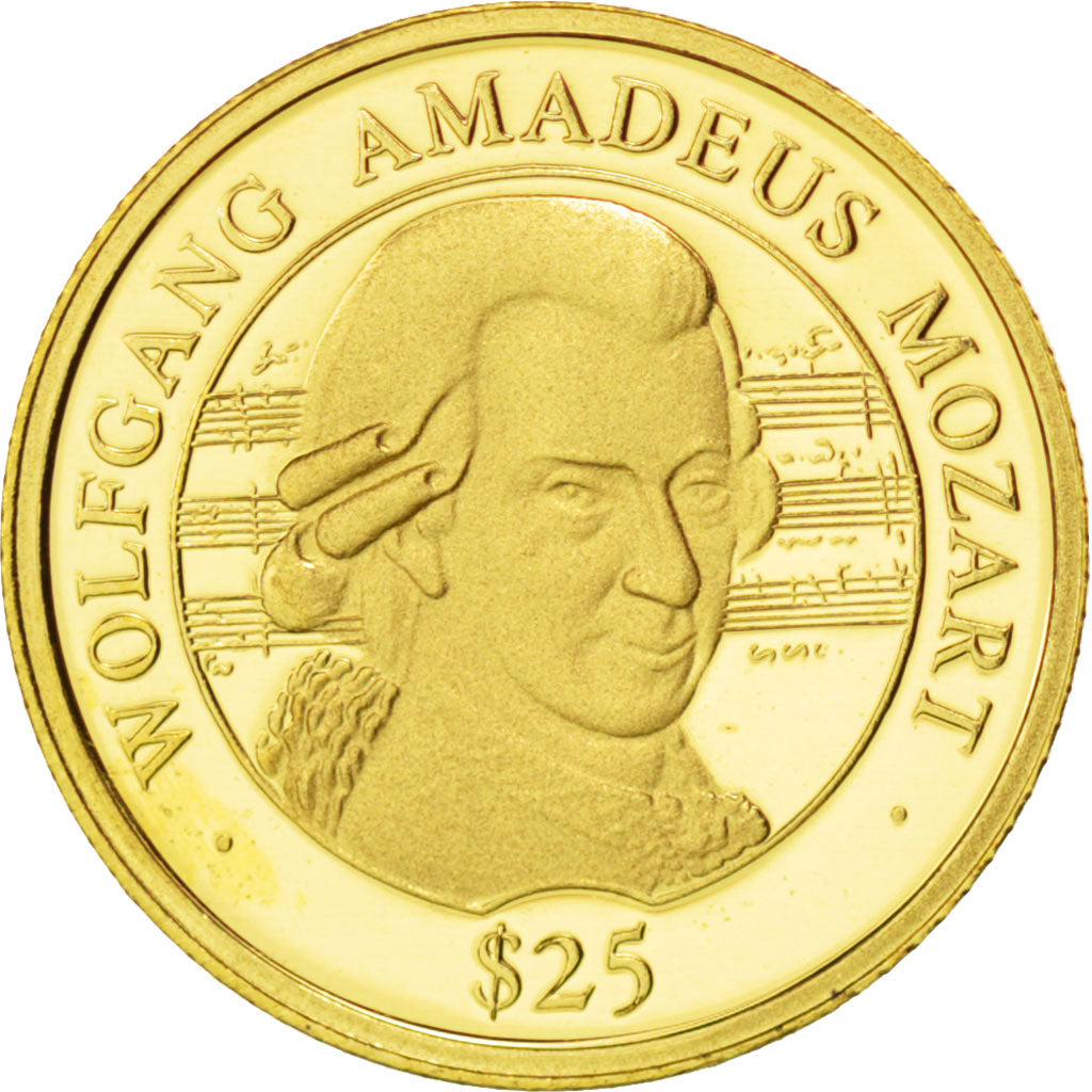 Moneta, Liberia, 25 Dollars, 2000, FDC, Oro