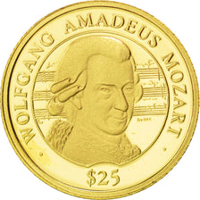 Moneta, Liberia, 25 Dollars, 2000, FDC, Oro