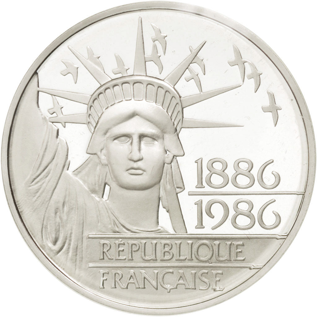 FRANCE, 100 Francs, 1986, KM #960a, MS(65-70), Silver, Gadoury #901, 15.00