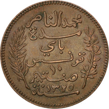 TUNISIA, 10 Centimes, 1907, Paris, KM #236, EF(40-45), Bronze, 9.79