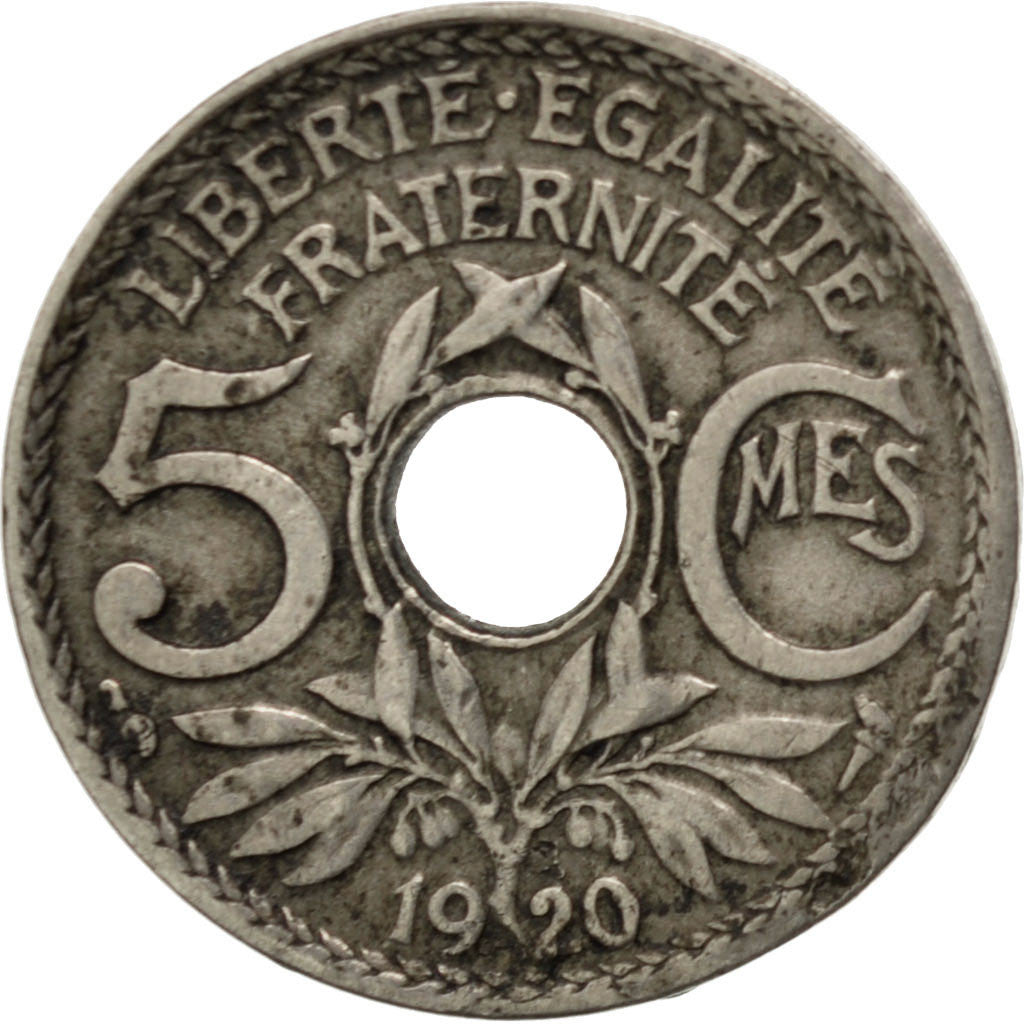 FRANCE, Lindauer, 5 Centimes, 1920, KM #865, VF(30-35), Copper-Nickel, 17,...