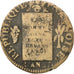 FRANCE, Sol aux balances françoise, Sol, 1793, Lyon, KM #619.5, VG(8-10), Bronze