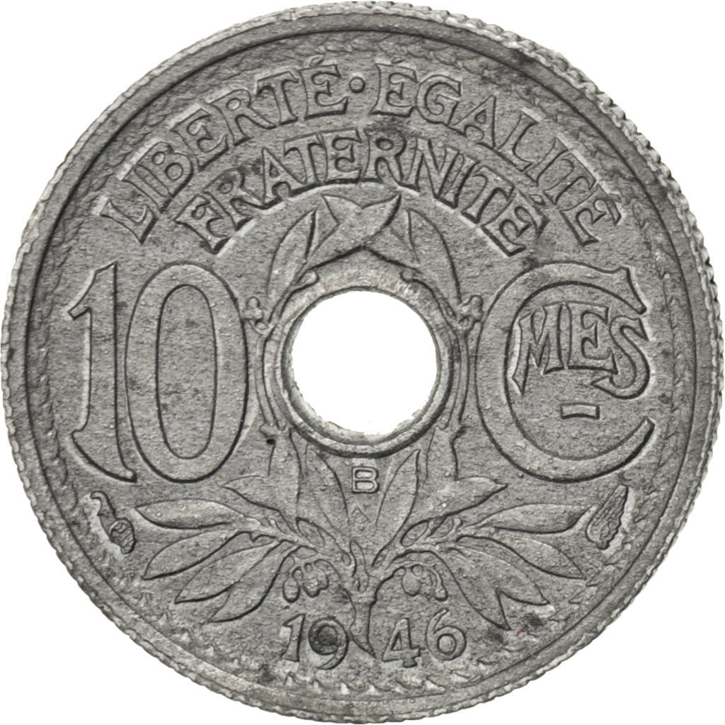 Gouvernement Provisoire, 10 Centimes Petit Module 1946 Beaumont-Le-Roger, KM...