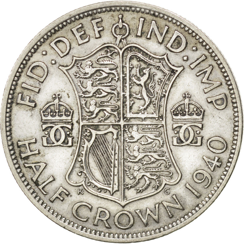 GREAT BRITAIN, 1/2 Crown, 1940, KM #856, EF(40-45), Silver, 32.3, 14.08