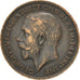 GREAT BRITAIN, Farthing, 1917, KM #808.1, EF(40-45), Bronze, 20, 2.82