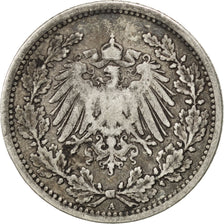 Coin, GERMANY - EMPIRE, 1/2 Mark, 1905, Berlin, EF(40-45), Silver, KM:17