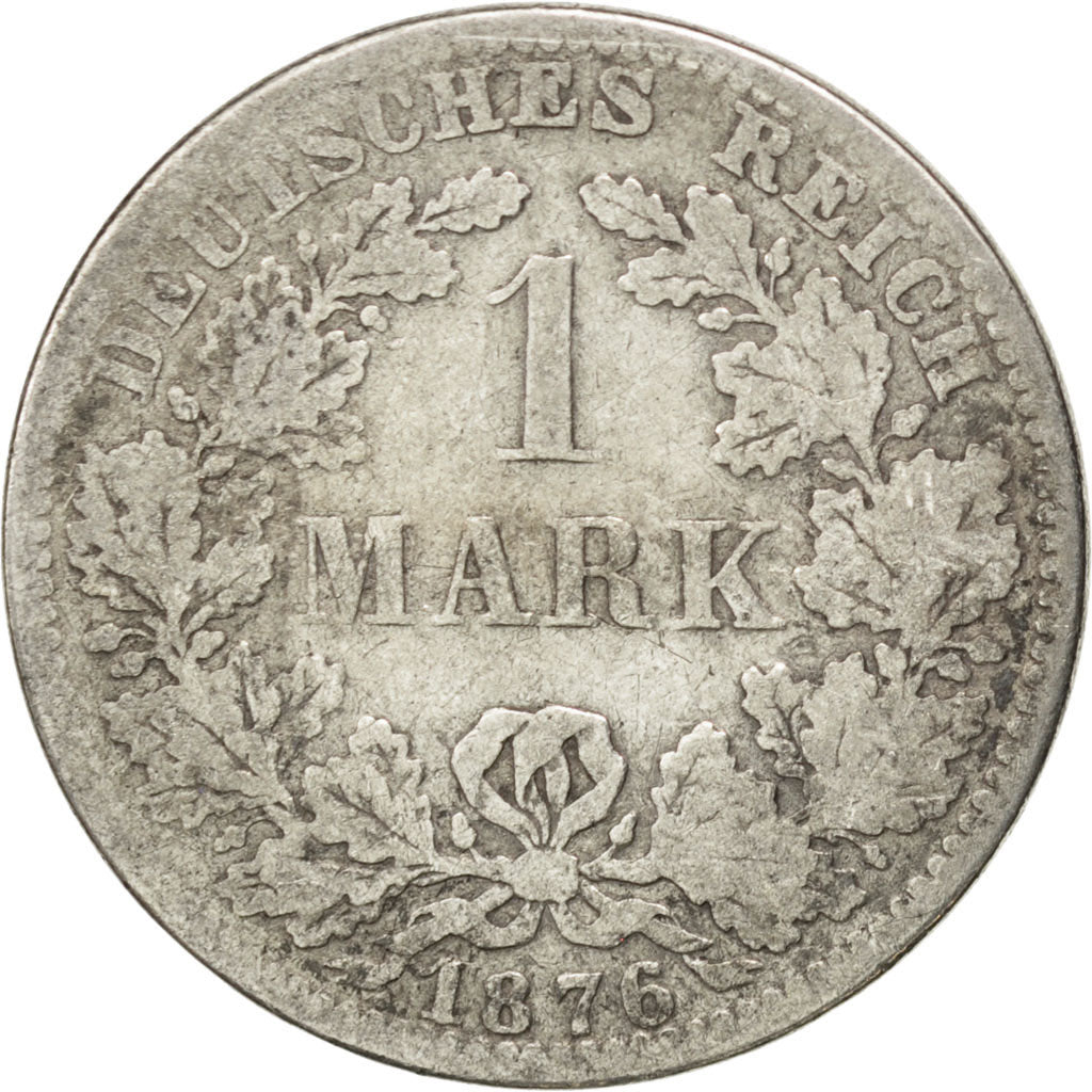 GERMANY - EMPIRE, Mark, 1876, Berlin, KM #7, VF(20-25), Silver, 24, 5.27