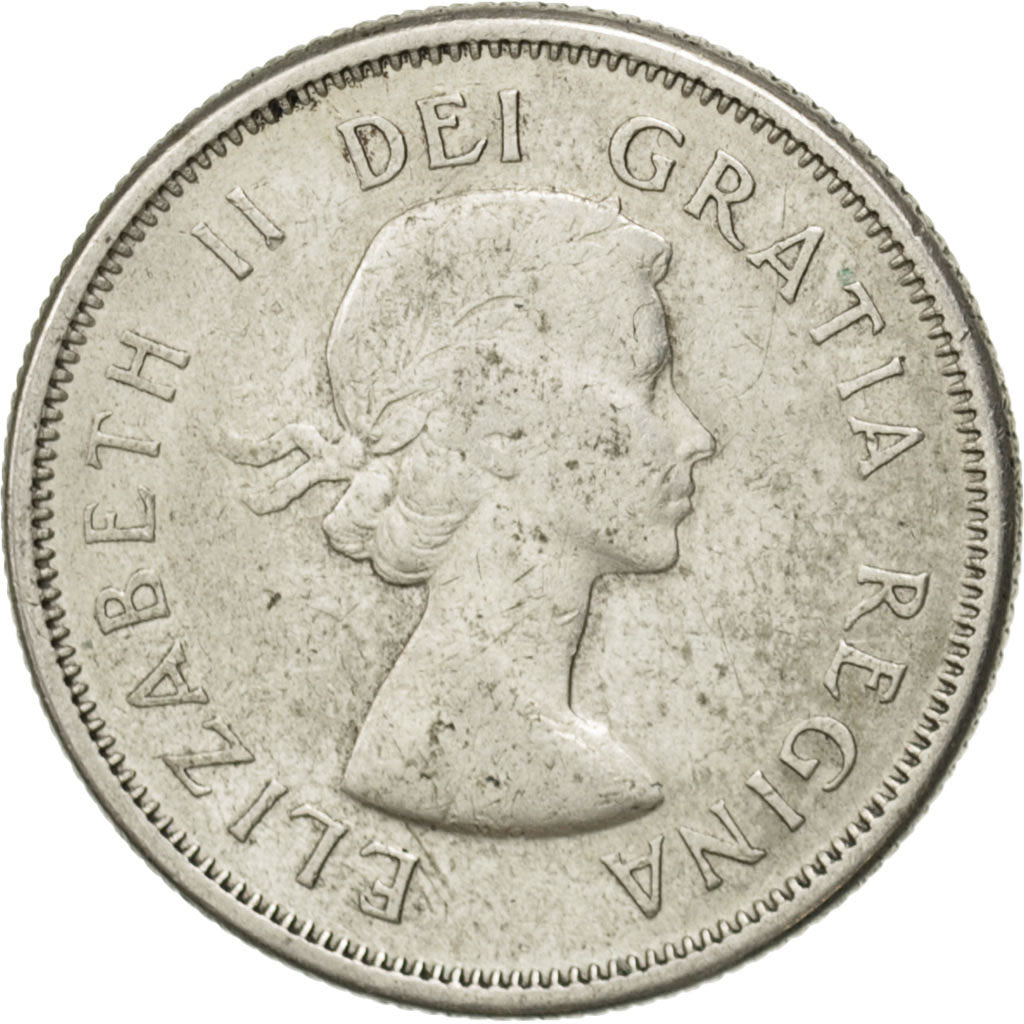 CANADA, 25 Cents, 1964, Royal Canadian Mint, KM #52, EF(40-45), Silver, 23.8,...