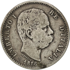Moneta, Italia, Umberto I, Lira, 1886, Rome, BB, Argento, KM:24.1