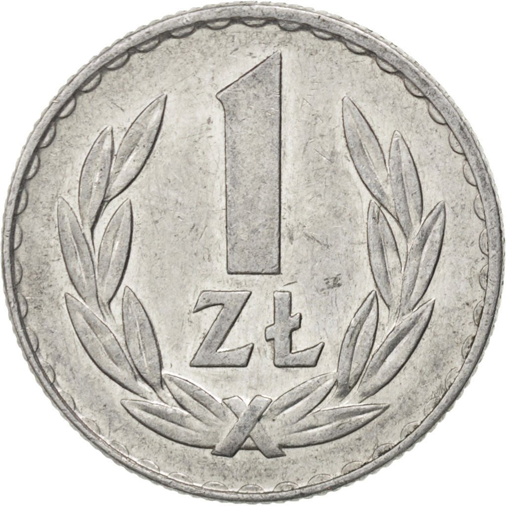 POLAND, Zloty, 1974, Warsaw, KM #49.1, AU(50-53), Aluminum, 25, 2.10
