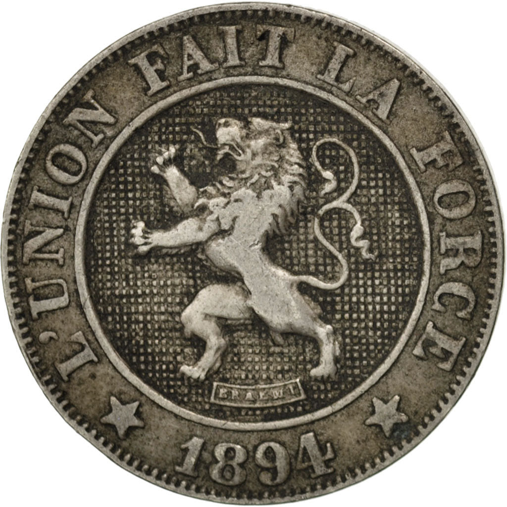 BELGIUM, 10 Centimes, 1894, KM #42, EF(40-45), Copper-Nickel, 21, 4.46