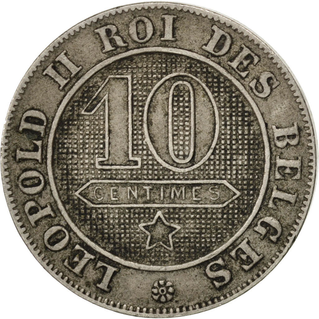 BELGIUM, 10 Centimes, 1894, KM #42, EF(40-45), Copper-Nickel, 21, 4.46