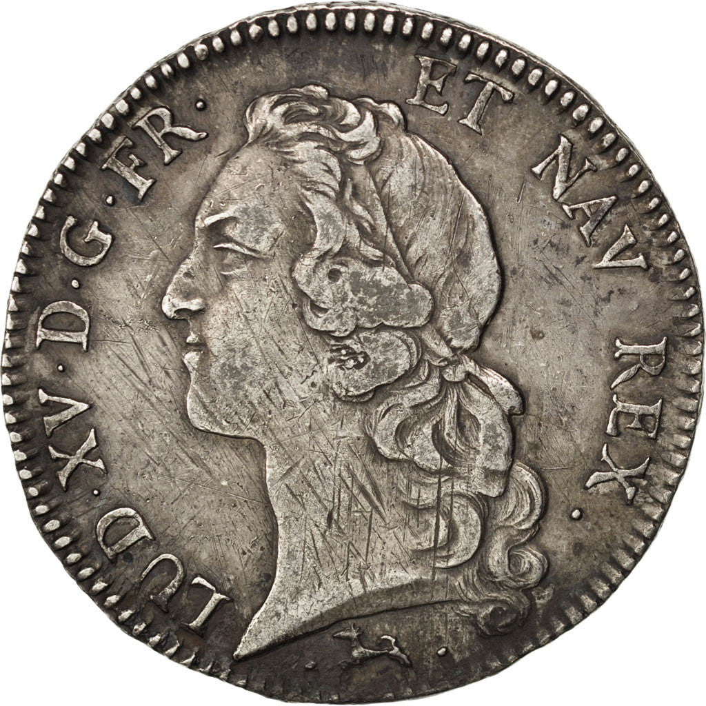 FRANCE, Écu au bandeau, ECU, 1745, Bayonne, KM #512.12, VF(30-35), Silver, ...