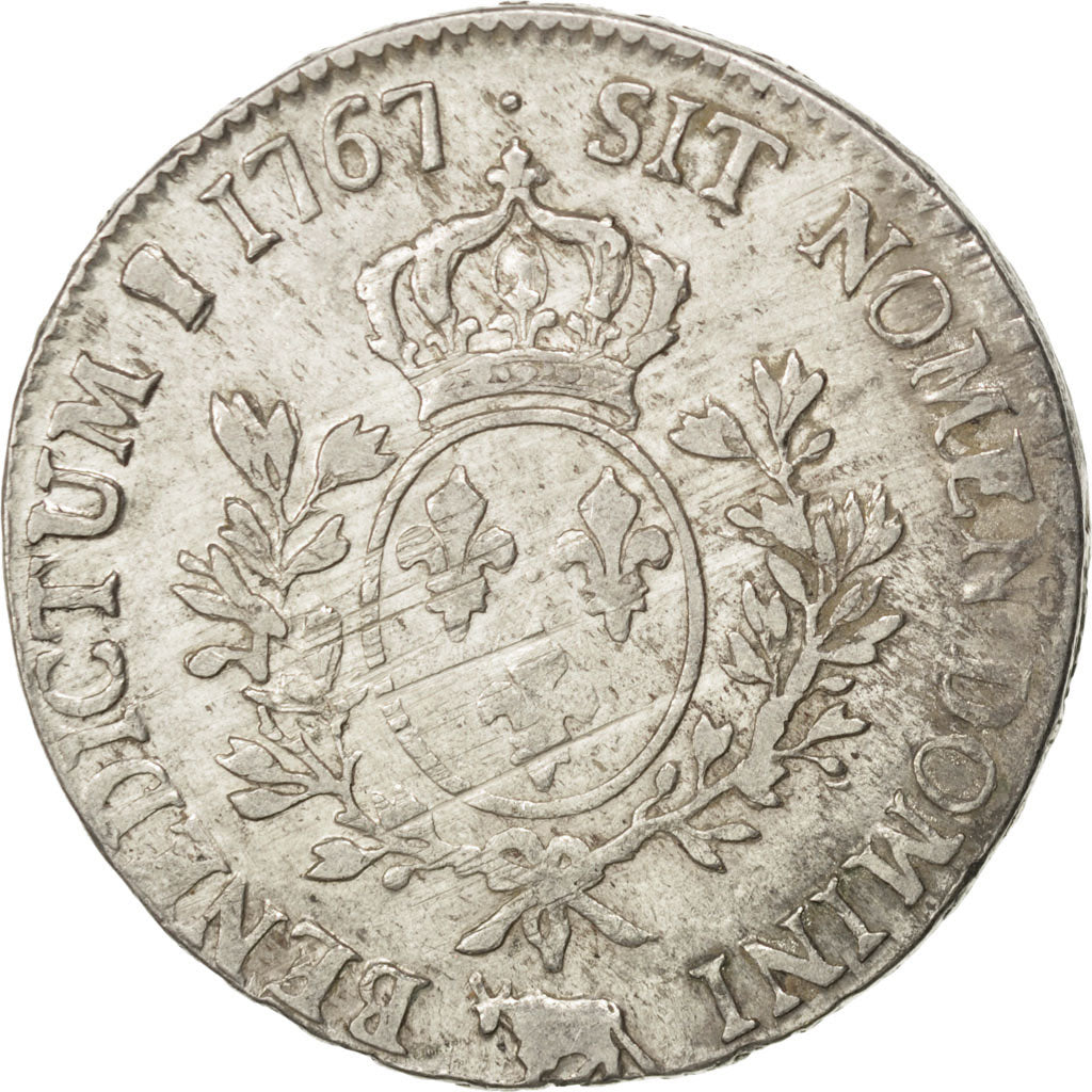 FRANCE, Écu au bandeau, ECU, 1767, Bayonne, KM #512.12, VF(20-25), Silver, ...